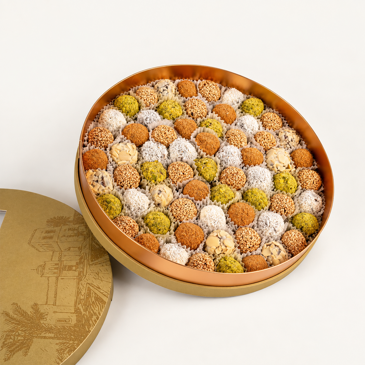 DATES MACADAMIA ROUND BOX